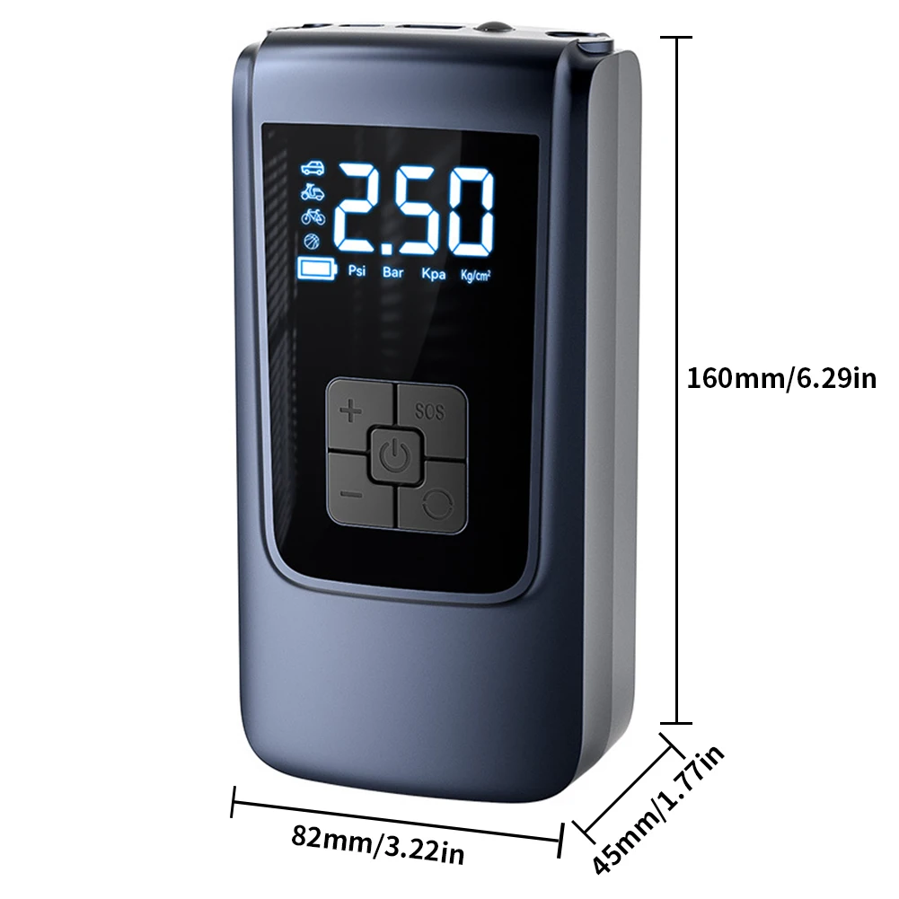 

7.4/12V Digital Air Pump 150PSI Smart Air Compressor LED Light Wireless Air Compressor 6000mAh for Vehicle Truck Motorbike Balls