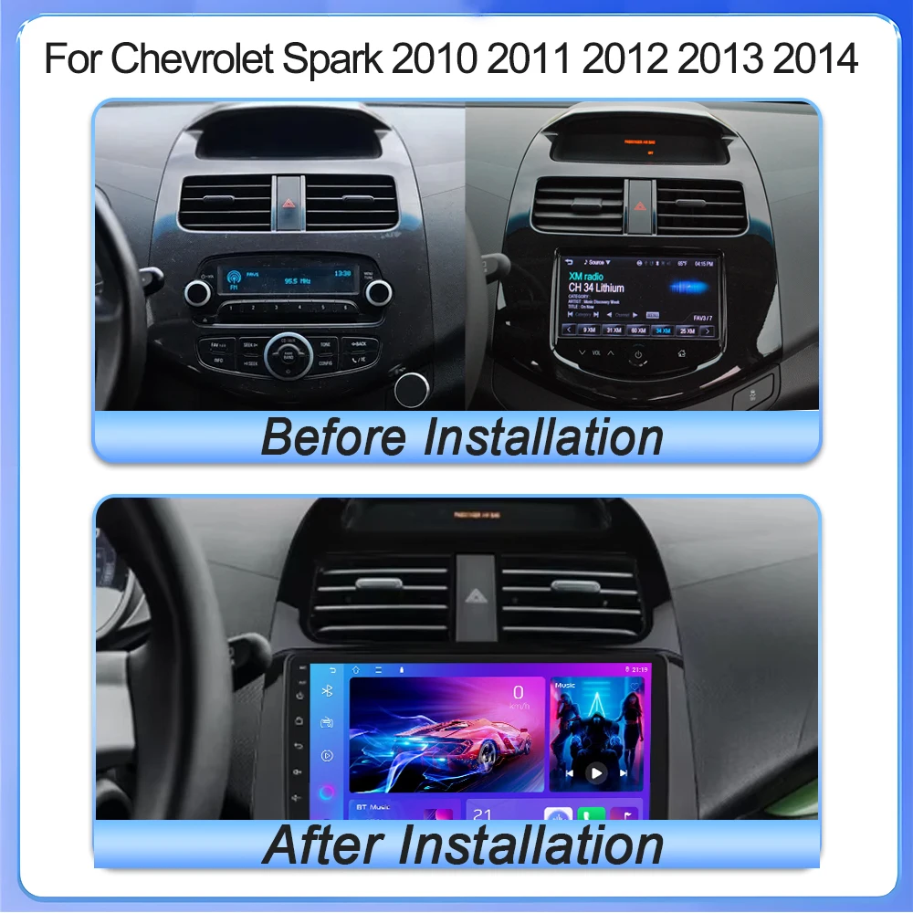 Android 16 For Chevrolet Spark 2010 2011 2012 2013 2014 Car Stereo Radio Carplay Multimidia Video Player Head Unit Wifi 5g Rds