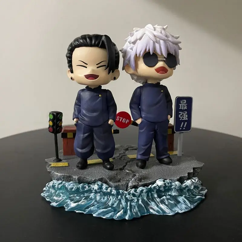 

Q Version Jujutsu Kaisen Gojo Satoru & Geto Suguru Action Figures Anime Statue Desktop Decor Collectible Toy Gift For Anime Fans