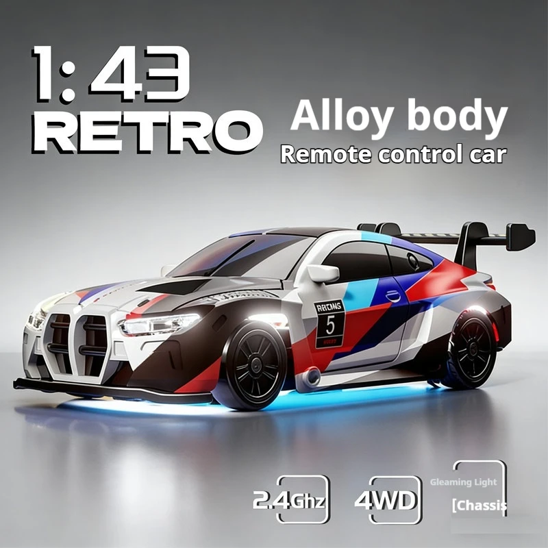 Mini 1 43 Scale 4wd Alloy Rc Drift Car 2 4ghz Remote Control Pocket Racing Vehicle With Light For Adult Desktop Play New Model