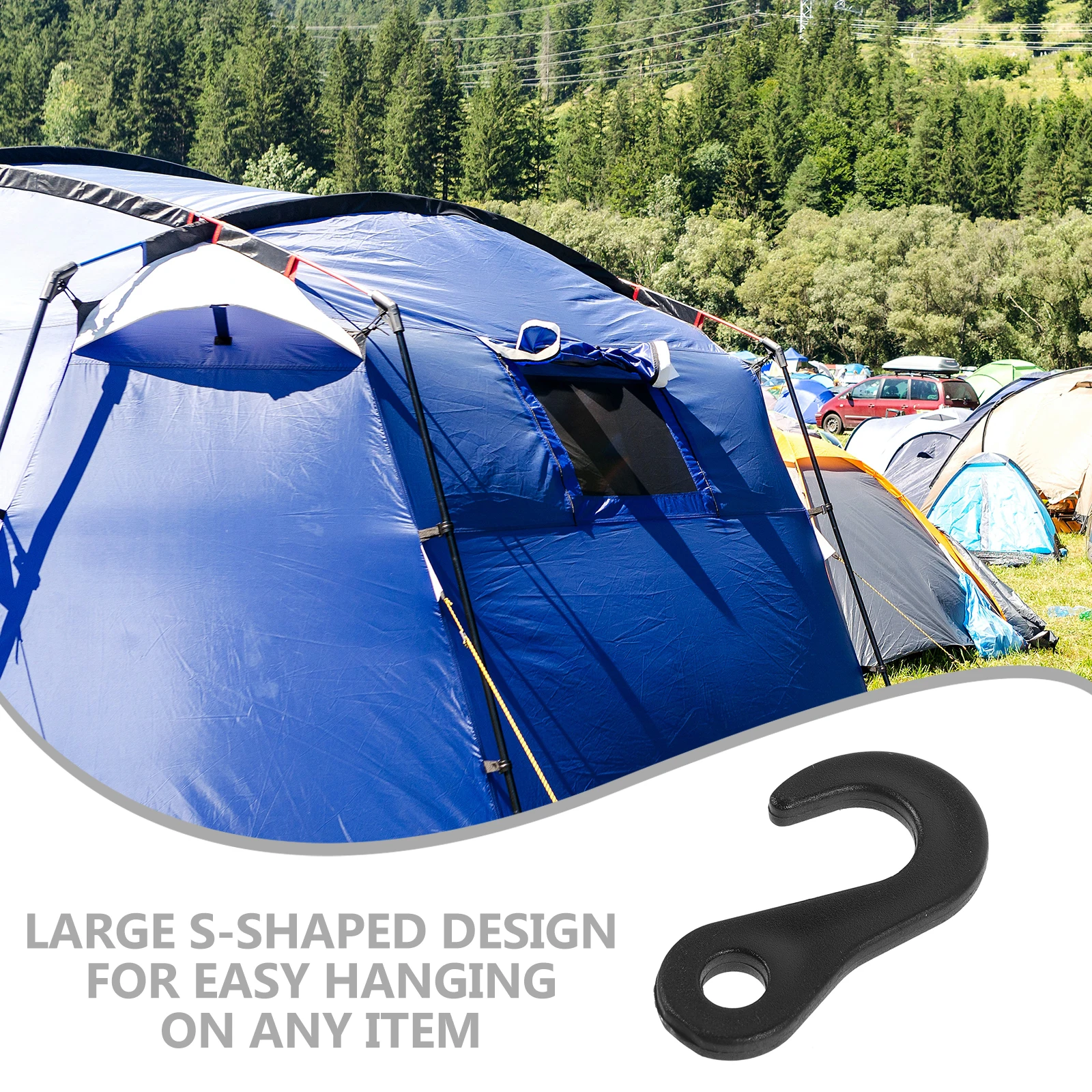 

50pcs Tent Hooks Heavy Duty Plastic Hooks For Hanging Hardhats Headlamps No Scratch Durable Reusable Outdoor