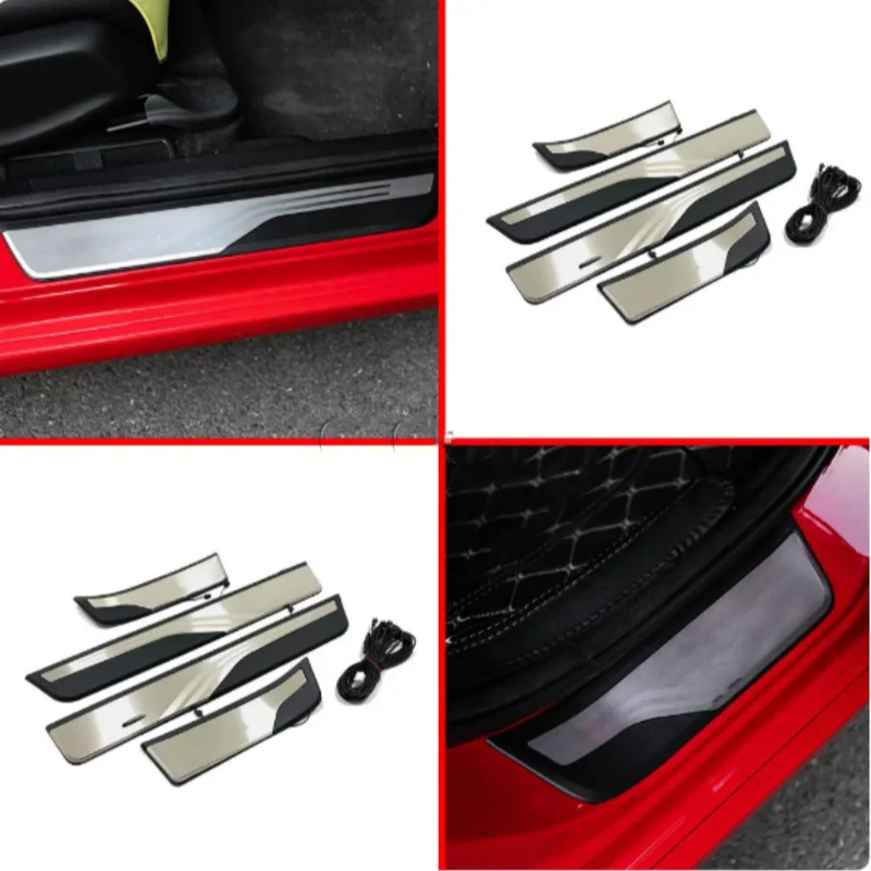 

For Honda Fit Jazz 2020 -2024 Car Stainless Steel Pedal Door Scuff Plate Cover Threshold Stick Outside Part 4PCs