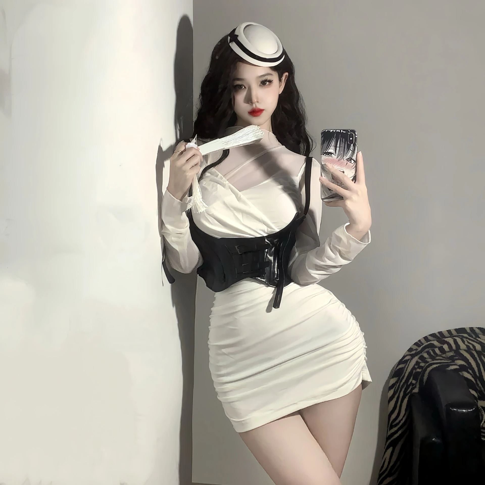 

Slimming Halter-Top Figure-Hugging Skirt Outfit Hot Girl Nightclub Secretary Dress L726 Seductive Uniform for Women