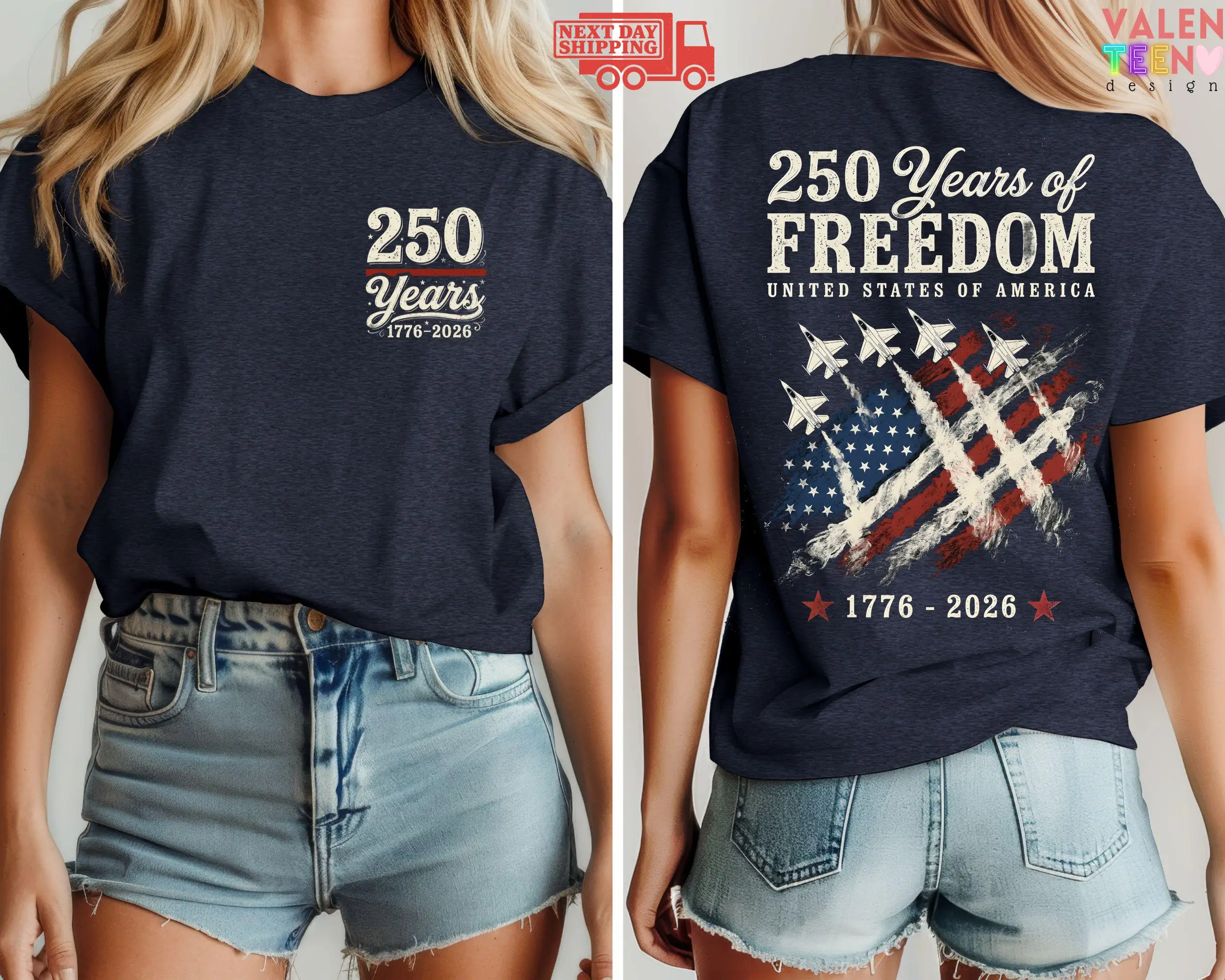 Freedom Fighter Jet T-Shirt: 1776-2026 Patriotic USA Graphic Tee