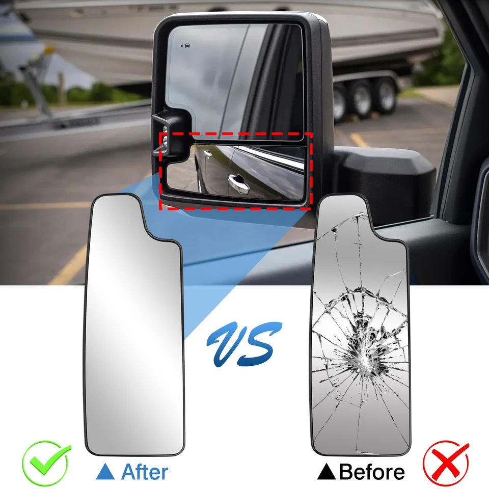 Vidrio Inferior Para Espejo Lateral De Remolque – GMC Sierra, Silverado, Tahoe, Yukon 2007-2019