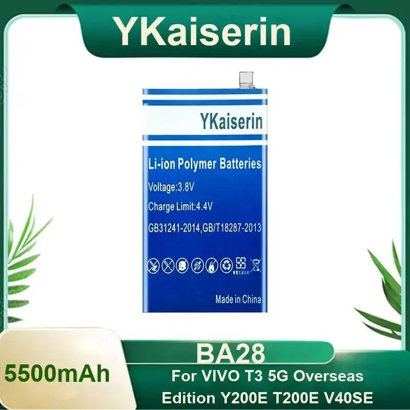 

Mobile Phone Battery BA28 5500Mah For Vivo T3 5G Overseas Edition Y200E T200E V40SE
