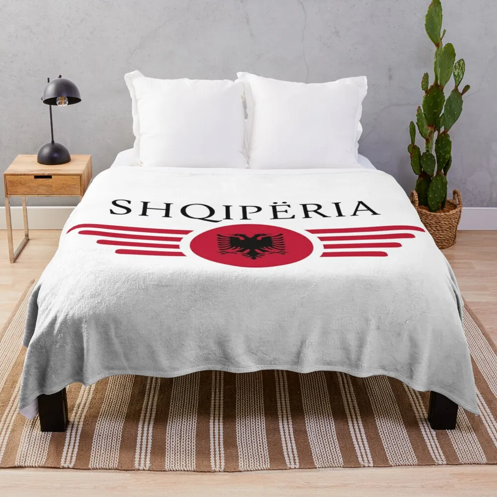 Albania style design t-shirt Throw Blanket for sofa Blankets For Sofas Giant Sofa Blankets