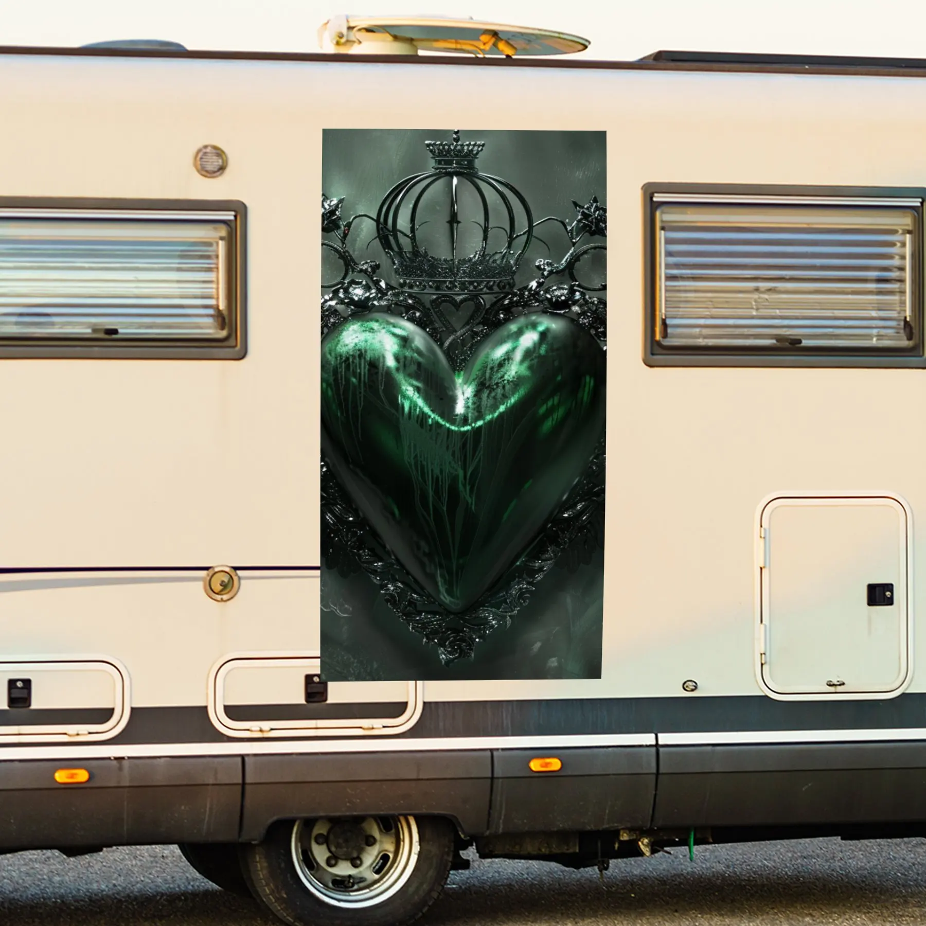 

Heart Motorhome Car Door Sticker PVC Self Waterproof Stick, Striking Auto Exterior Accessories Decor Protect Gift for Car Lover