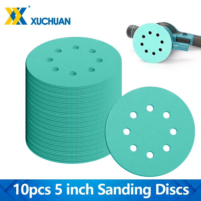 10pcs 5 inch 125mm Sanding Discs 240-1000 Grit Hook and Loop Sandpaper For Random Orbital Sander Abrasive Sheets Tools