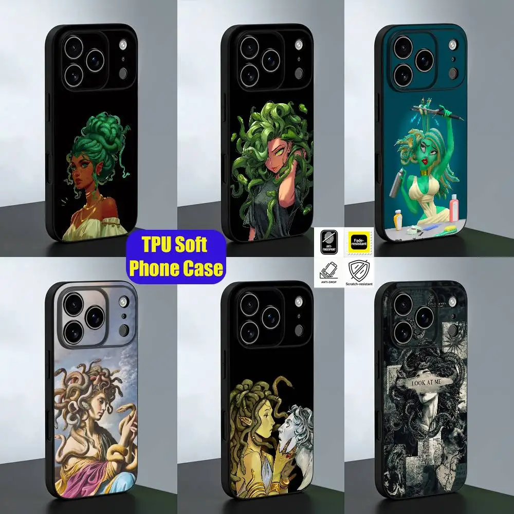 

For Medusa Greek Mythology Look At Me FUNNY Phone Case iPhone 14,16,12,13,15,11,17,Pro,Max,Plus,E,Air,Mini Black Soft Cover