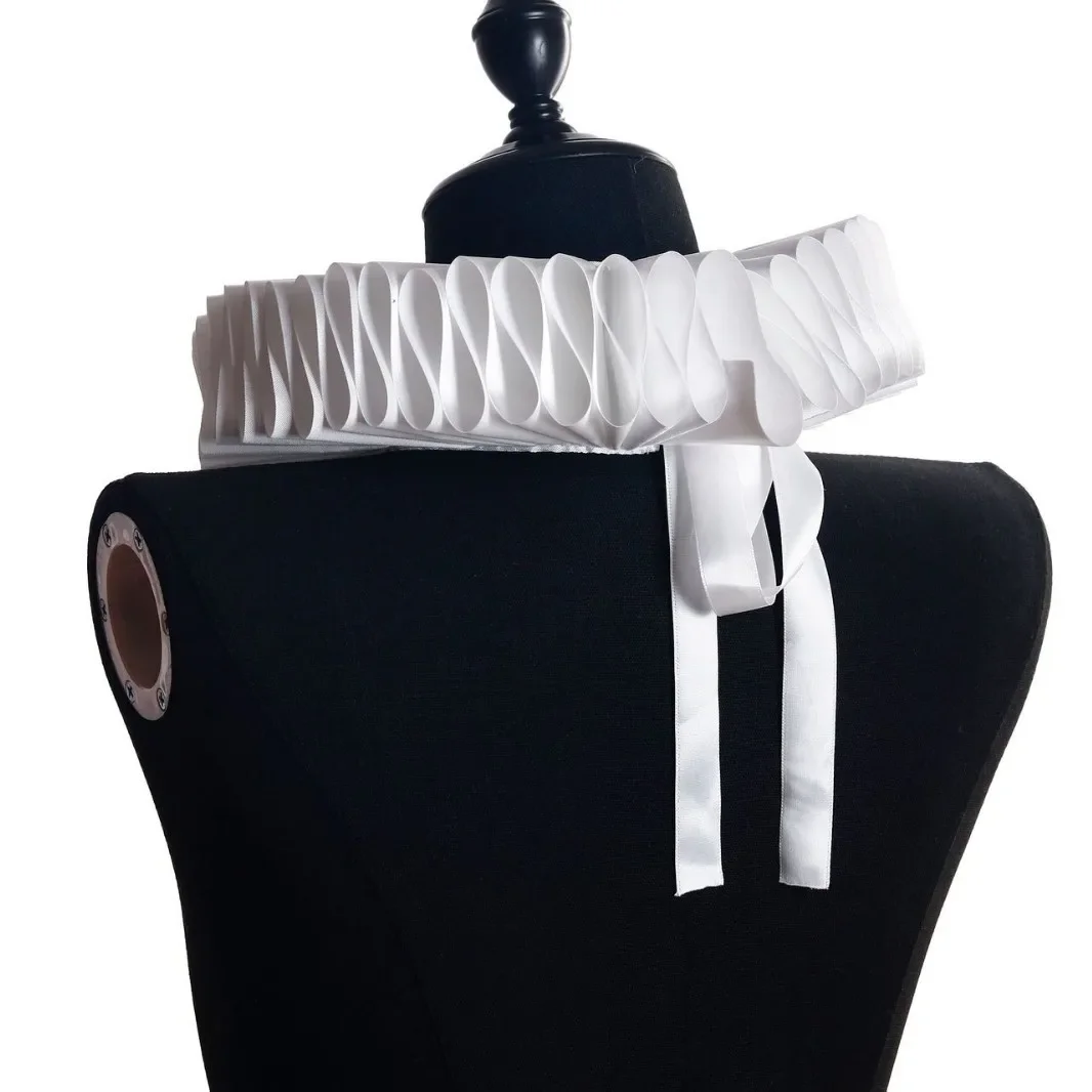 Retro Ruffled Collar Halloween Black Magic Elf Style Opera Photo Prop Neckwear for Adults