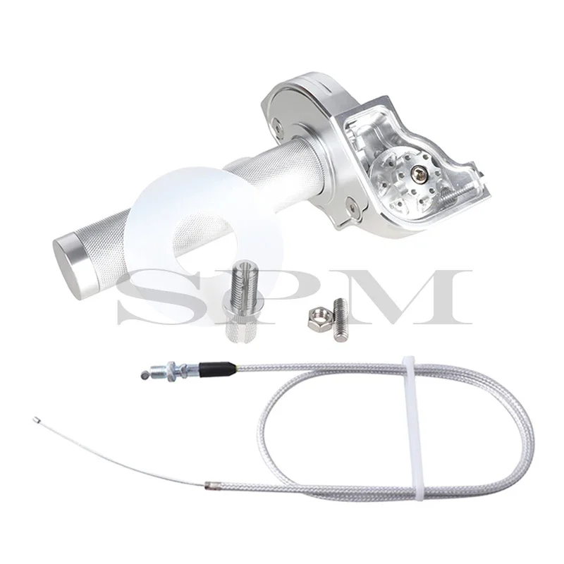 Universele 22Mm Cnc Aluminium Gaspedaal Grip Stuur Kabel Voor Motorfiets Bromfiets Scooter Atv Quad M 10*1.5