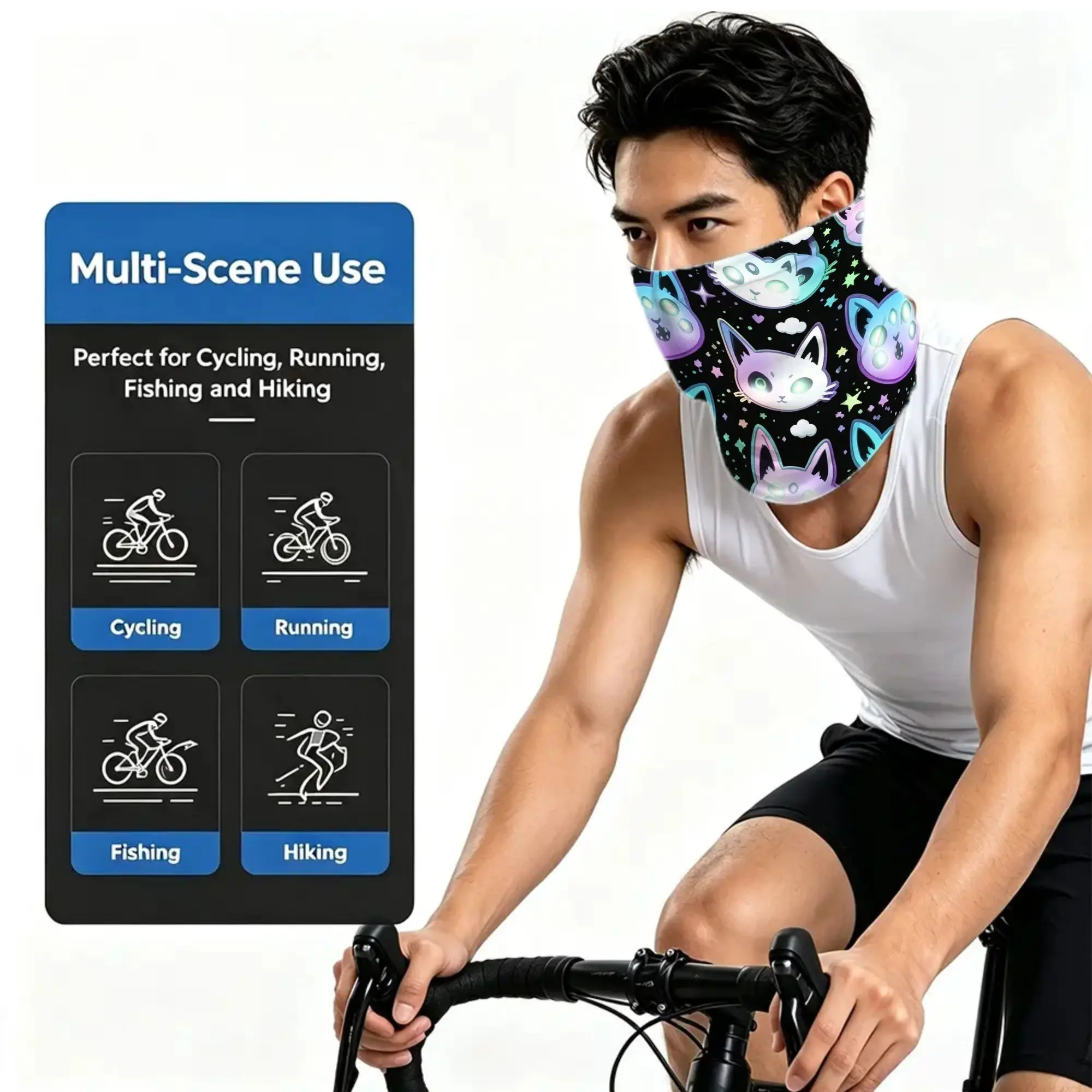 Alien Cat Gaiter Sun Protection Windproof  for Running Cycling Hiking Outdoor Sports