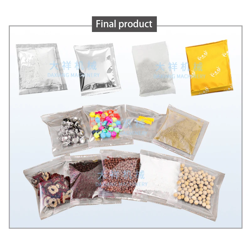 DZD-220B Small Size Universal Back Side Sealing Tea Bag Sugar Sachet Peanuts Auto Packing Machine Price