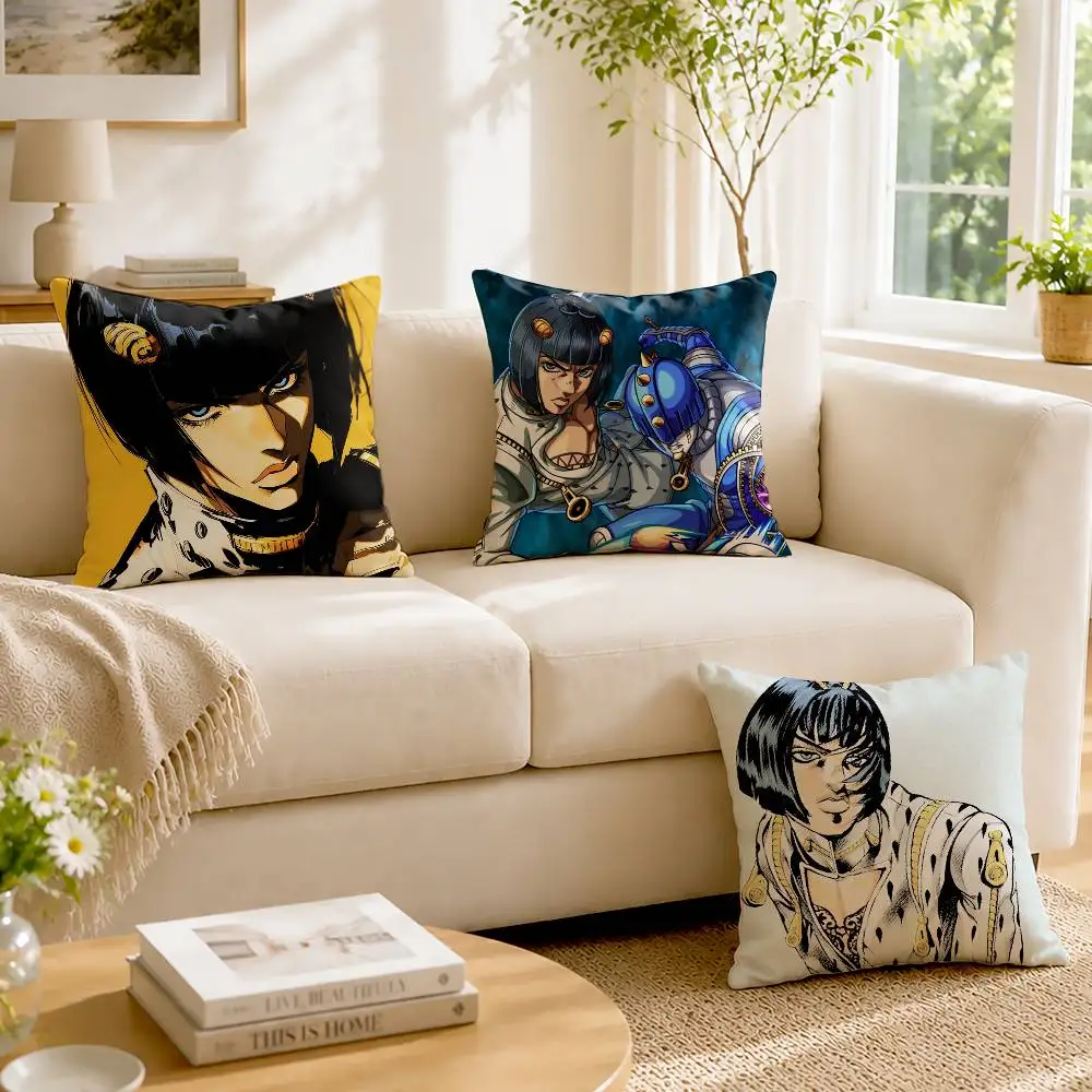JOJO B-Bruno Bucciarati Customizable Square Pillow case Double Sided Print Sofa Bedroom Decor Cushion Cover