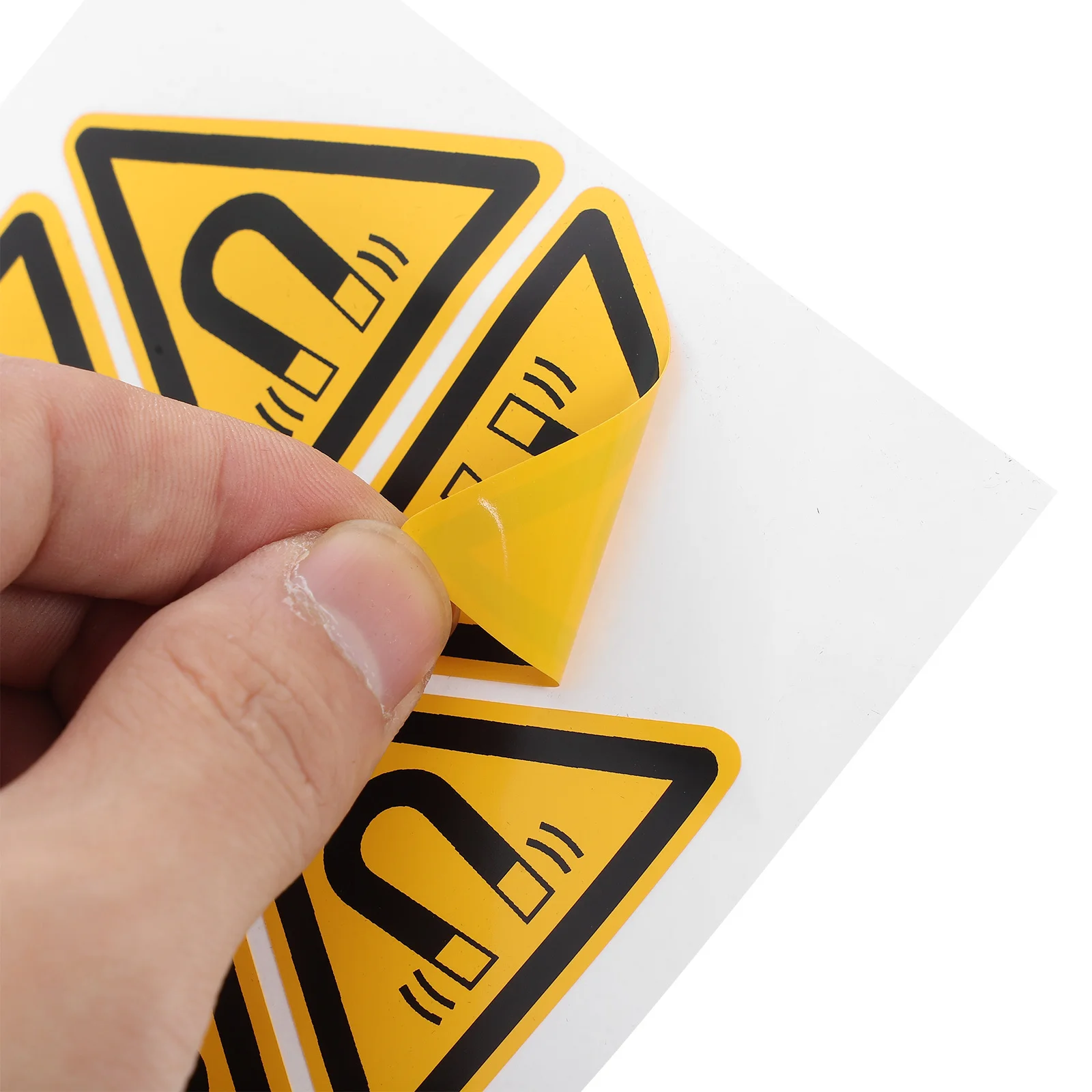 สติกเกอร์ป้องกัน 10 ชิ้น สำหรับผู้ปฏิบัติงานเครื่องจักร กันน้ำ ป้ายเตือนความปลอดภัยสนามแม่เหล็ก ใช้ได้ทั้งภายในและภายนอกอาคาร ตามมาตรฐาน