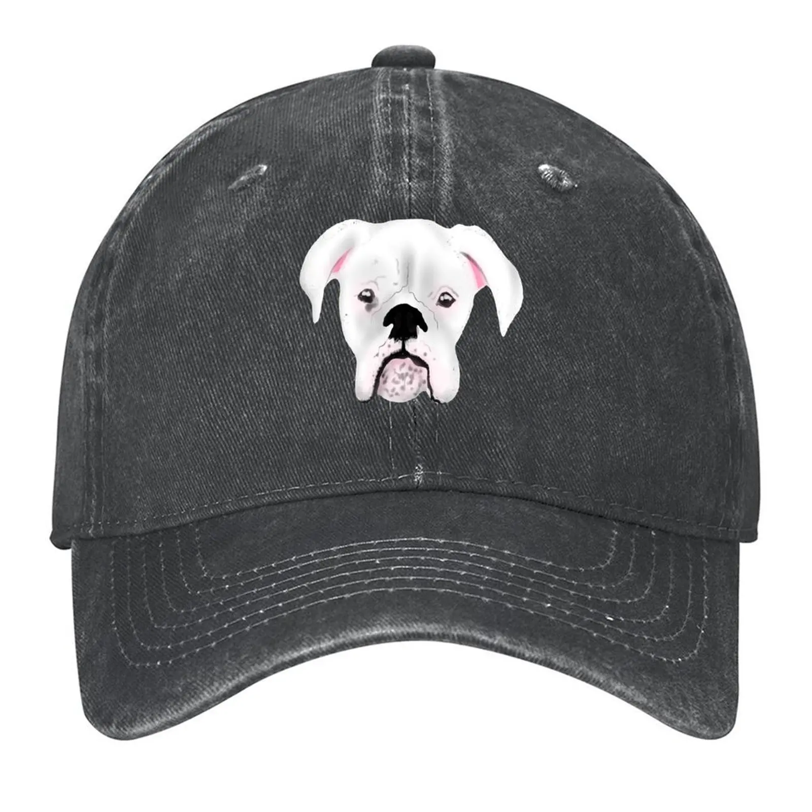 

WHITE BOXER DOG PUPPY POLLY Baseball Cap Horse Hat sun hat New Hat Trucker Cap Girl Men's