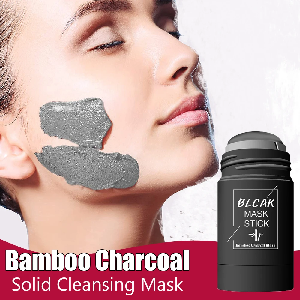 Hot Bamboo Charcoal Solid Cleansing Mask dissipare l'acne Blemish Mark rimuovi comedone Acne Smearing Mud Film maschera idratante bellezza