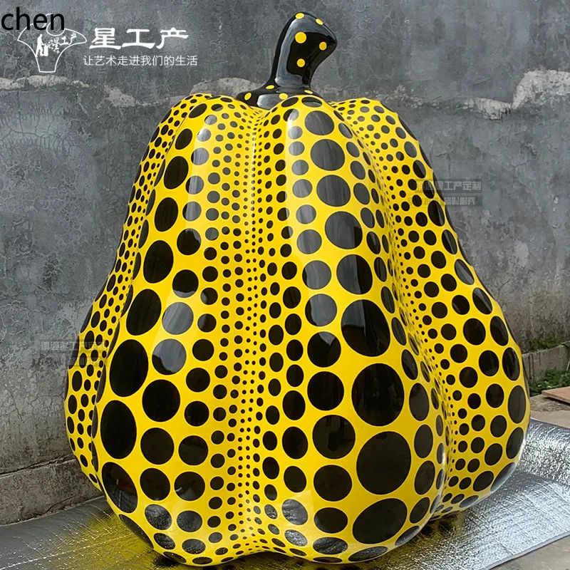 Ht large pumpkin sculpture personalized outdoor  vegetable and fruit shop fiberglass artificial display shape resin ornaments
