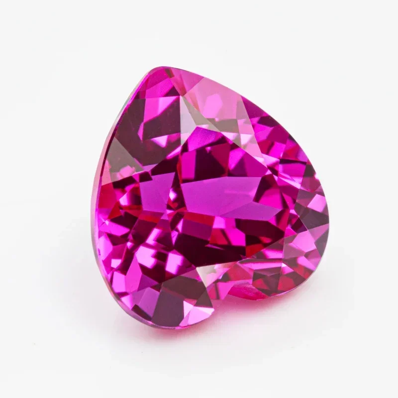 

Heart Shape Hot Pink Color Stone Lab Grown Sapphire for Charms Diy Jewelry Making Necklace Earrings Selectable AGL Ce
