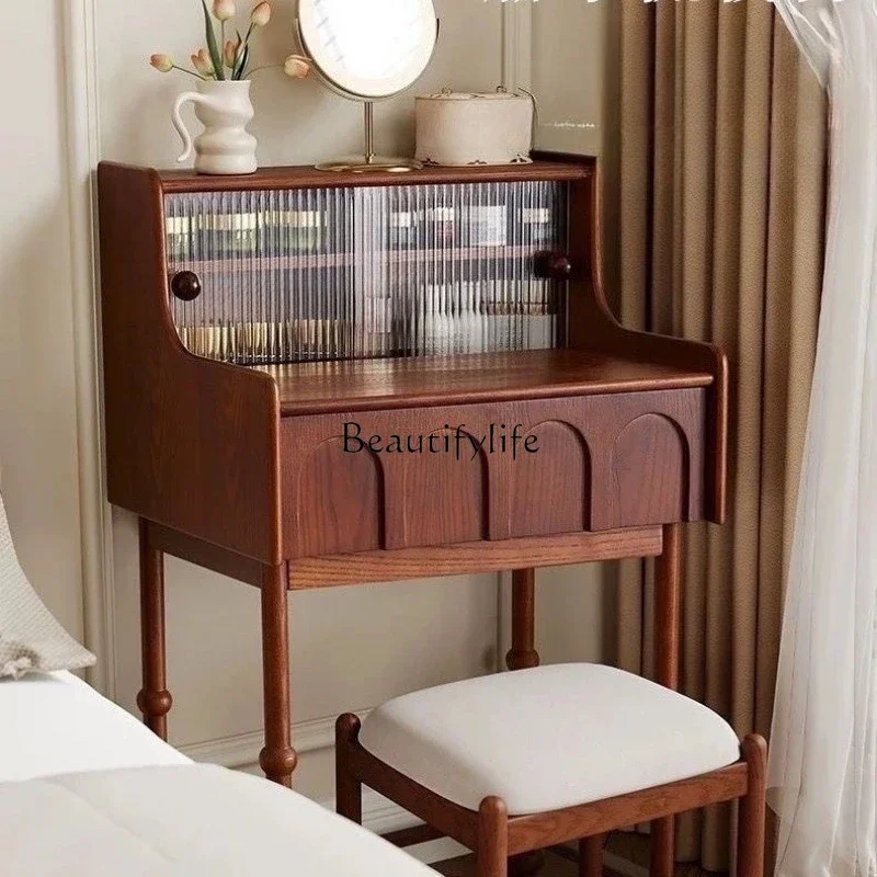 

LJY*French medieval small retro style dressing table solid wood dressing table