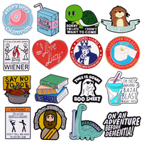 Cartoon Animal Quotes Brooch on Clothes Soft Enamel Pin Metal Badge Lapel Pins for Backpack Fashion Jewelry Gifts for Friends