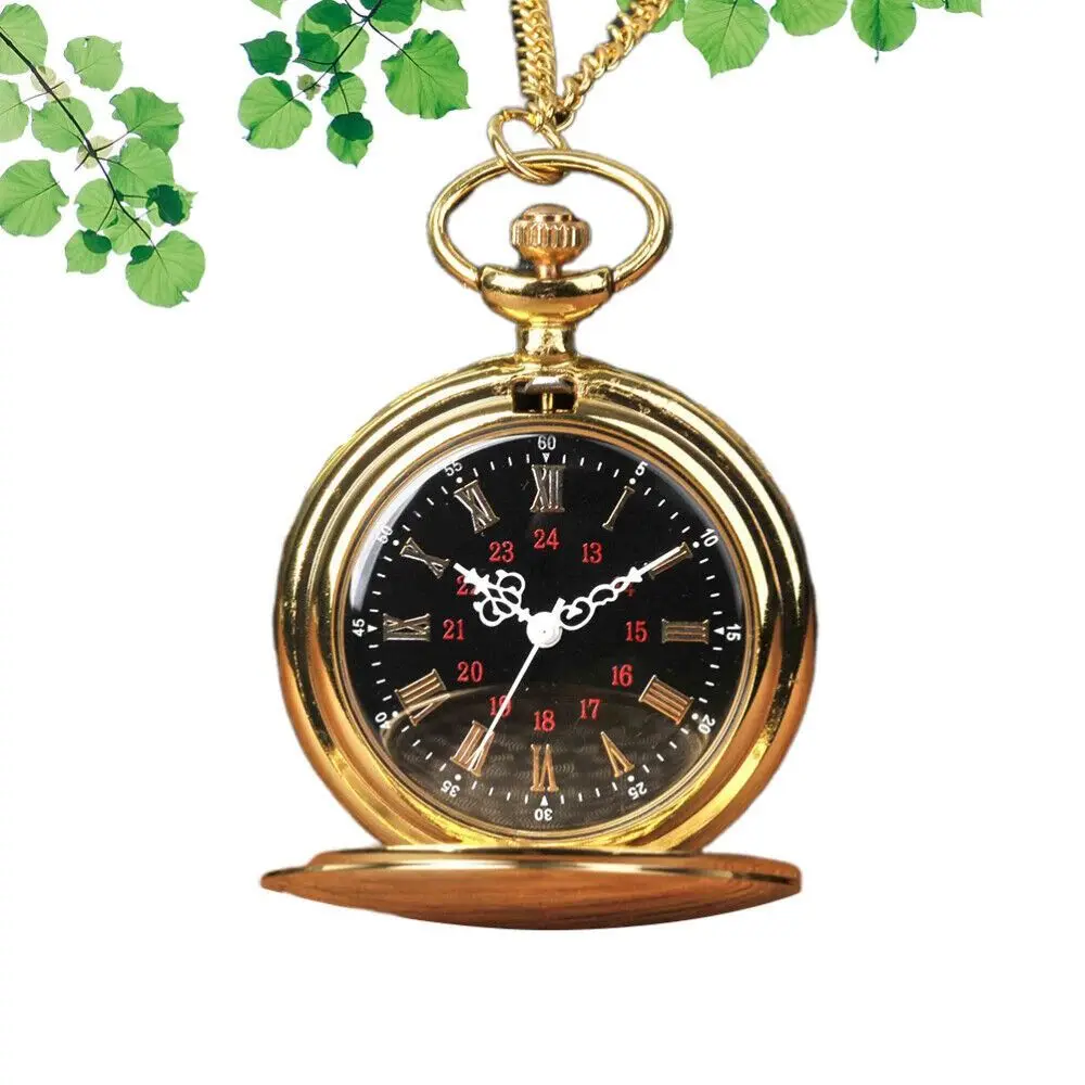 Flip Round With Necklace Vintage Pocket Mechanical Fob Watches Pocket Watch