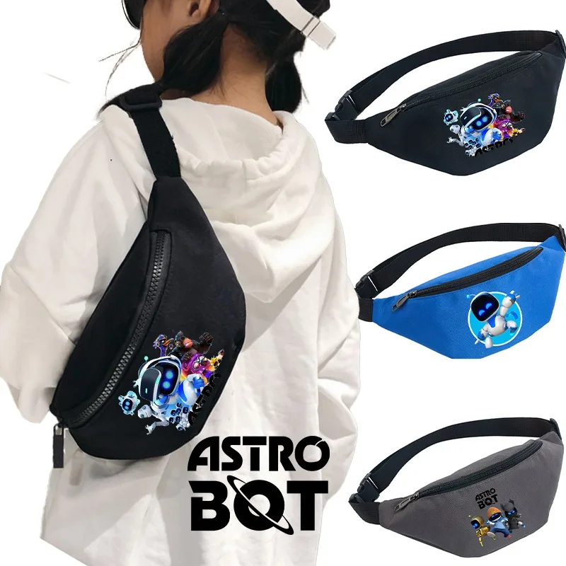 Astro Bot Crossbody Bag for Kids Cute Anime Fanny Pack Boys Waist Bags Portable Storage Bags Women Man Sport Chest Pockets Gifts