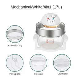 Phace 110V Glass Visual Large Capacity Multifunctional Air Fryer Convection Halogen Oven