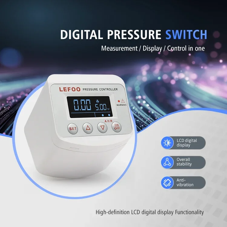 LEFOO LCD digital electronic pressure controller for air compressor water pump with high- reliability sensor to measure