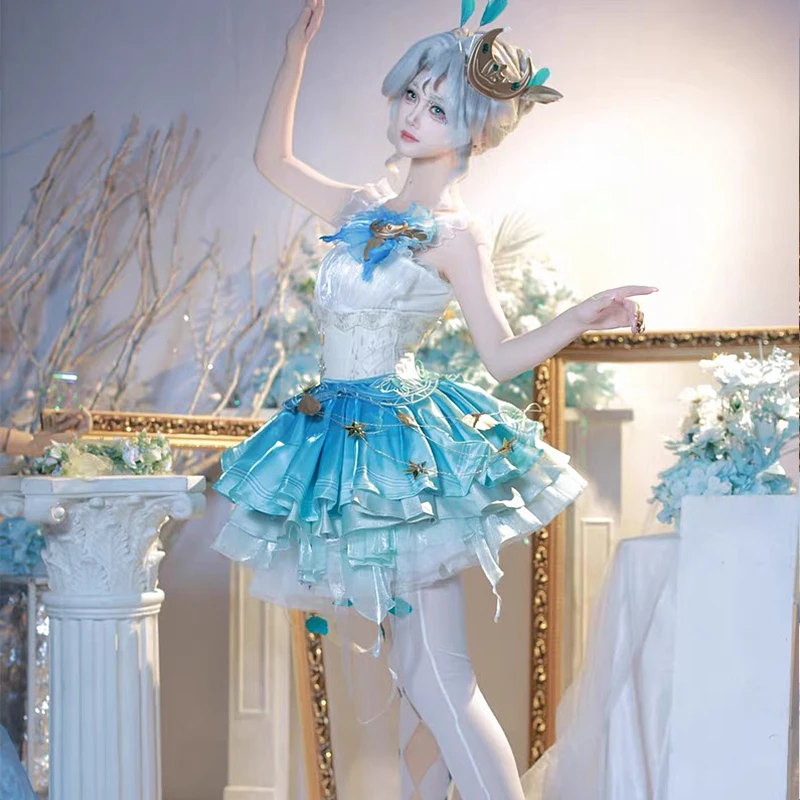 Game Identity V Margaretha Zelle Female Dancer Drifting Moonlight Suit Elegant Lolita Dress Halloween Party Cosplay Wig Costume