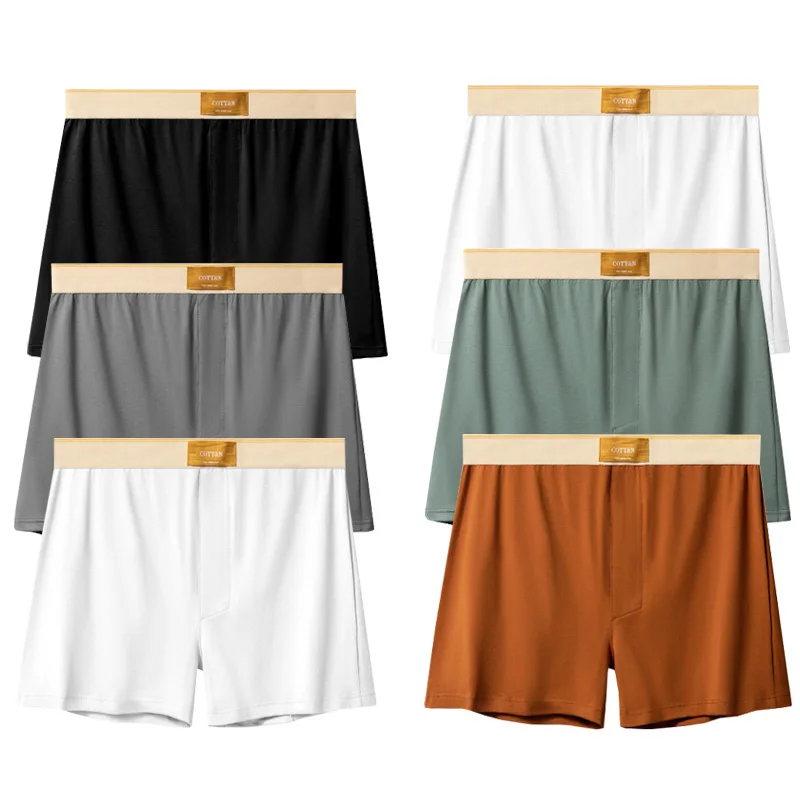 2pcs Male Arrow Pants Men Cotton Boxers Shorts Loose Mid-Waisted Men\'s Plus Size Underwear Homewear Comfortable Panties