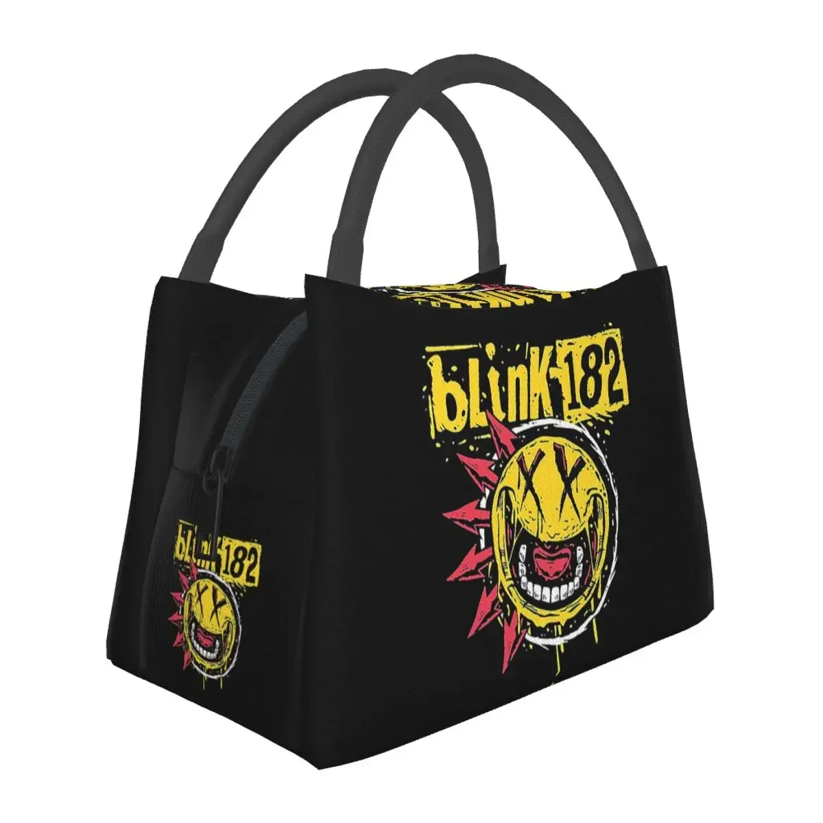 Blink 182 Punk Smile Lunch Bags Insulated Bento Box Waterproof Lunch Tote Picnic Bags Cooler Thermal Bag for Woman Student