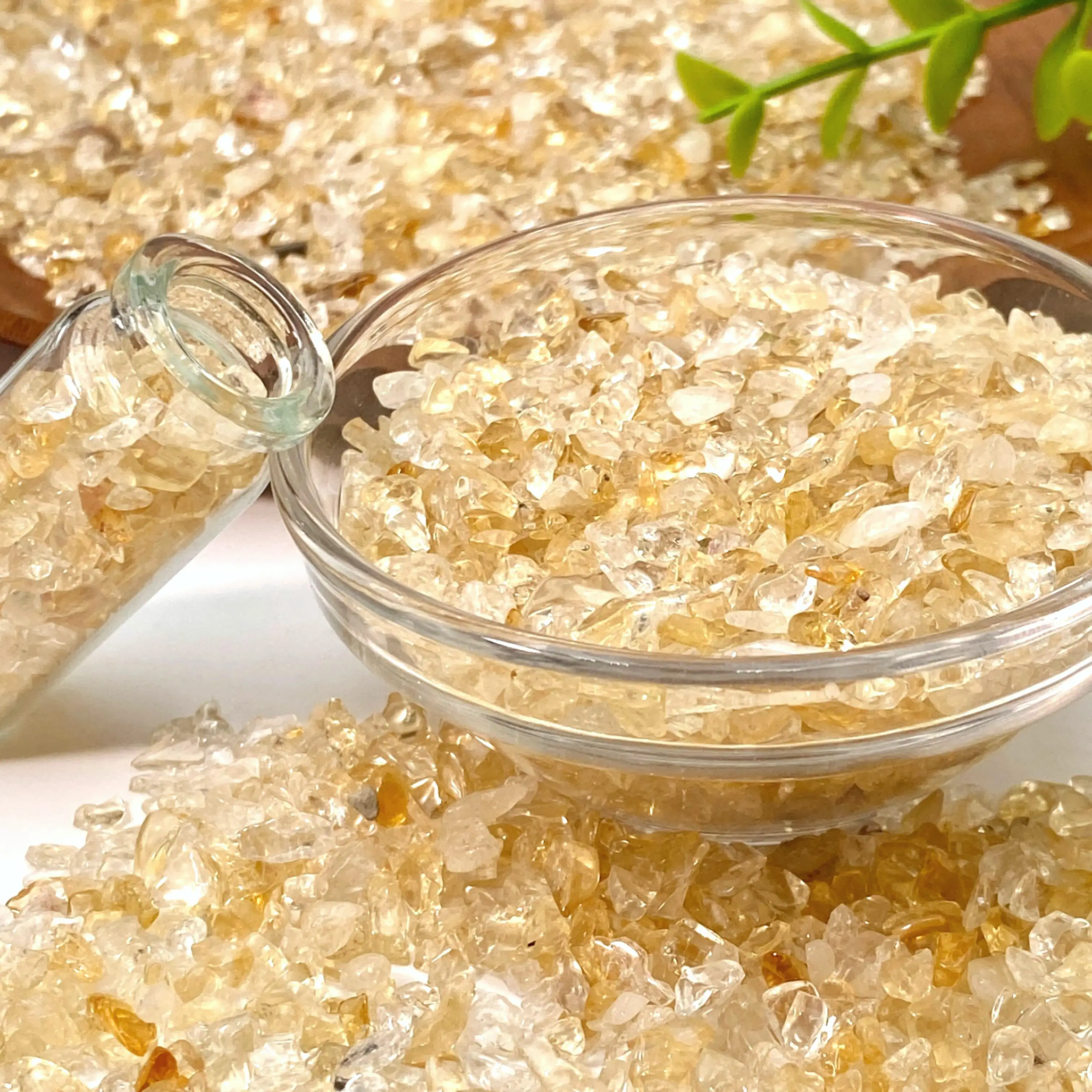 100g/bag Natural Stones Citrine Material Crystal Gravel Stone Chips Ore Minerals Reiki Specimen Gemstones Aquarium Decor