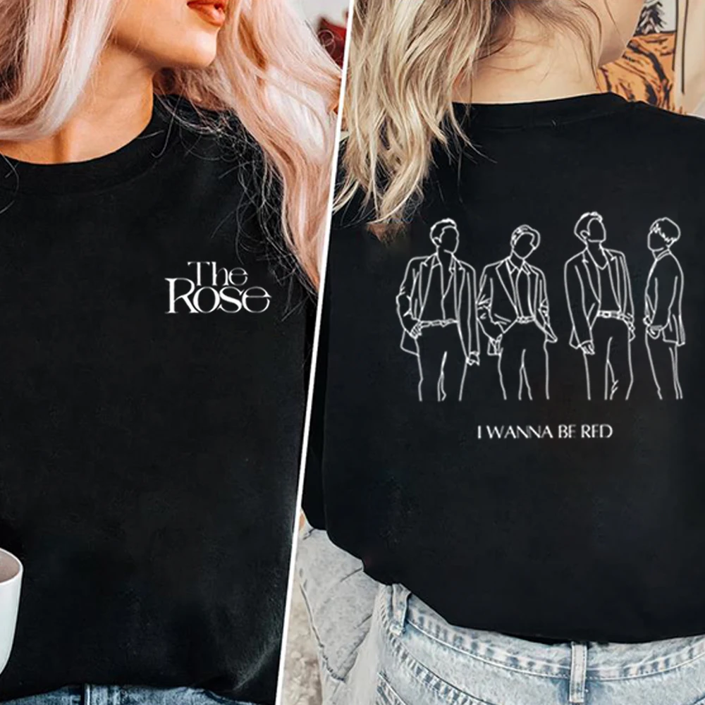 The Rose Kpop Sweatshirt Back To Me Shirt Trendy Korean Style Sweater K-pop Top Unisex Casual Long Sleeves Sweatshirt Hoodie