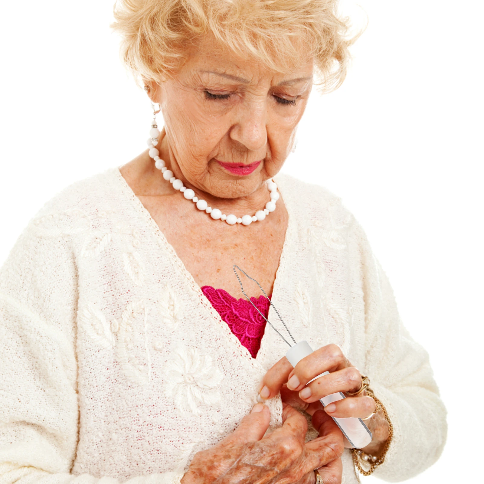 

Button Puller Dressing Aid Tool Non Slip Handle for Seniors Arthritis Patients Zipper Puller Helpers One Hand