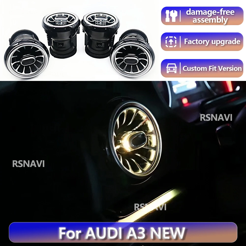 

RGB-подсветка салона для Audi A3 S3 RS3 8V 8Y 8P 2004-2020, 256 цветов, управление через приложение, турбо-светильники, подсветка воздуховодов, подсветка приборной панели.