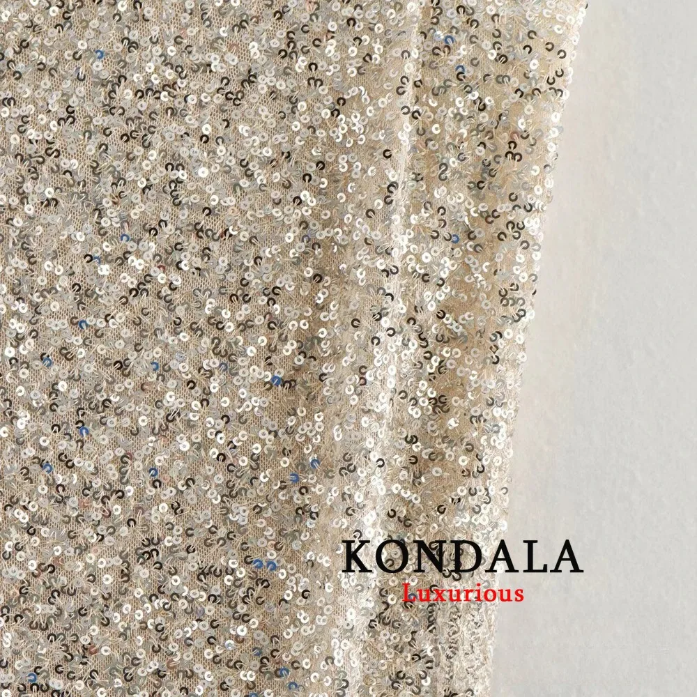 TRAFZA-Mini Robe de Soirée Noire à Paillettes pour Femme, Tenue Chic, Brillante, Élégante, à la Mode, 2024