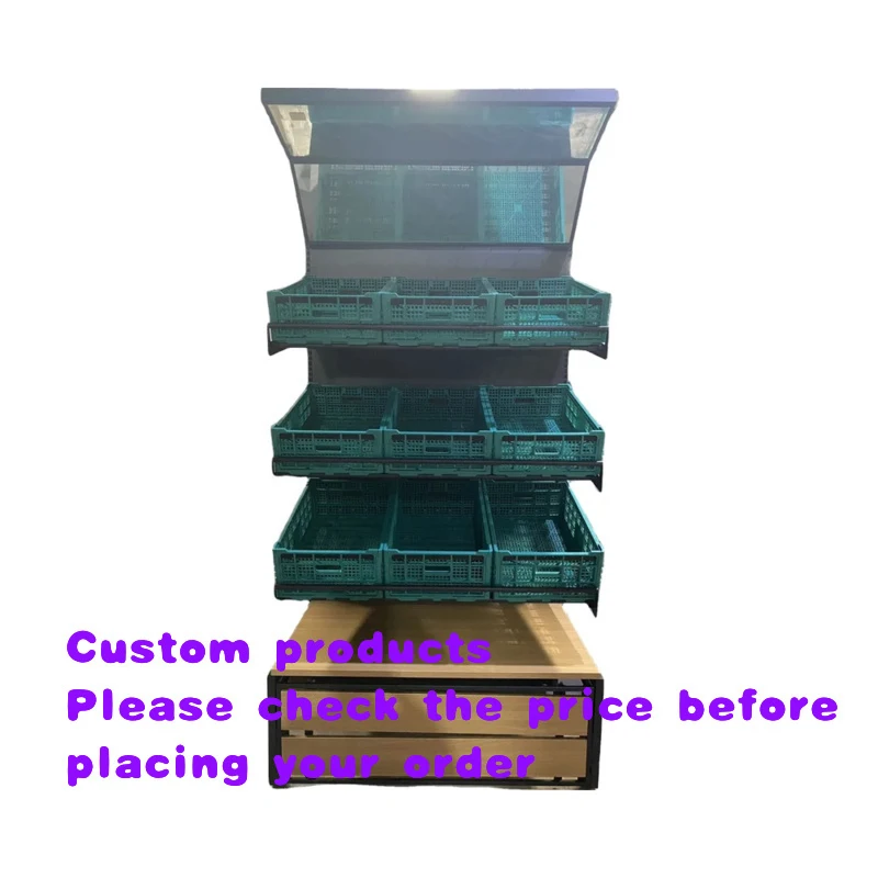 custom.Single-Sided Supermarket Shelf Fruit & Vegetable Display Light-Duty Shopping Shelving Basket Holder Grocery Sto