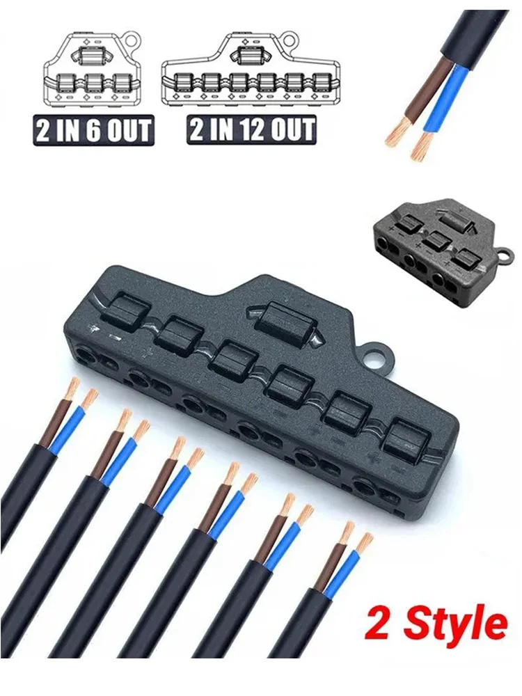Bloc de Distribution de séparateur de fil basse tension à connexion rapide, séparateur de ligne de sortie 3/6 ports pour l'éclairage, Terminal de connexion de bande Led