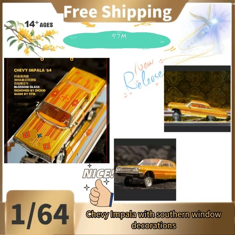 [Pre-sale] 97M 1:64 APAxpo exhibition limited alloy diecast model,Chevy Impala with southern window decorations,holiday gift.