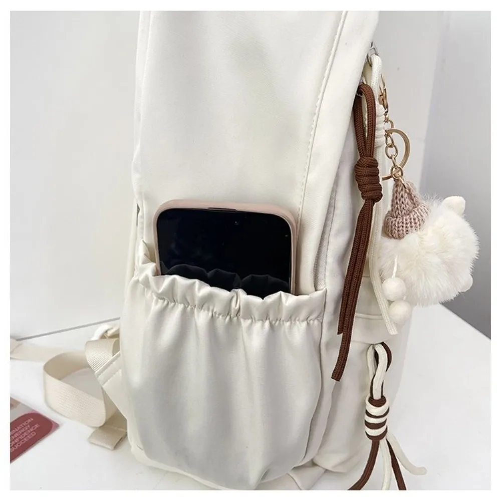 New Cute Print Travel Backpack Large Capacity Nylon Student Schoolbag Multi-pocket Solid Color Laptop Daypack