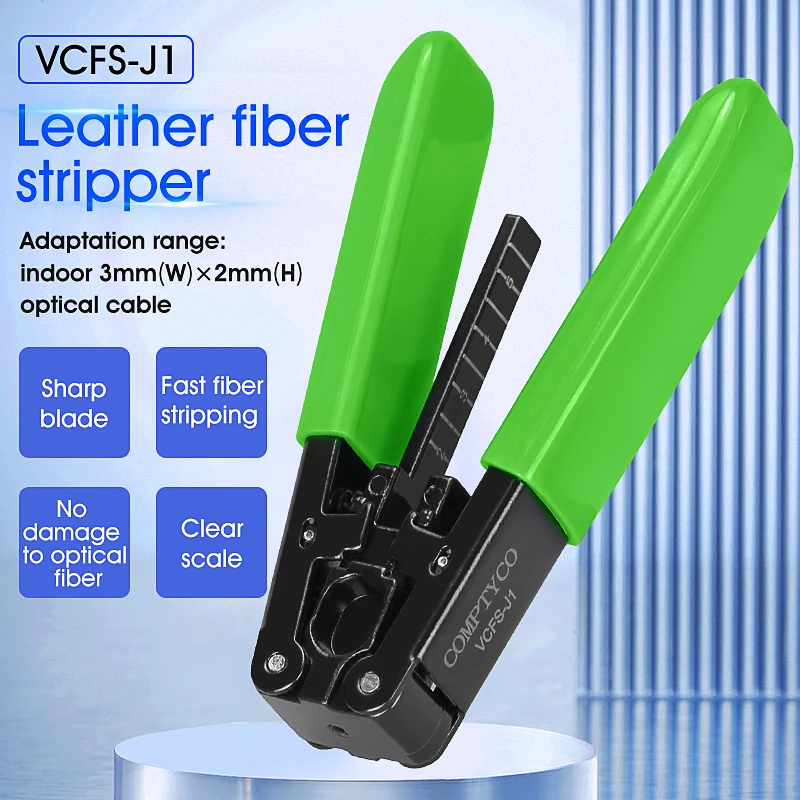 Comptyco VCFS-33 Driepoorts Vezelstriptang VCFS-J1 Lederen Draadstripper 3Mm (W)* 2Mm (H) Fth Glasvezel Stripper Gereedschap