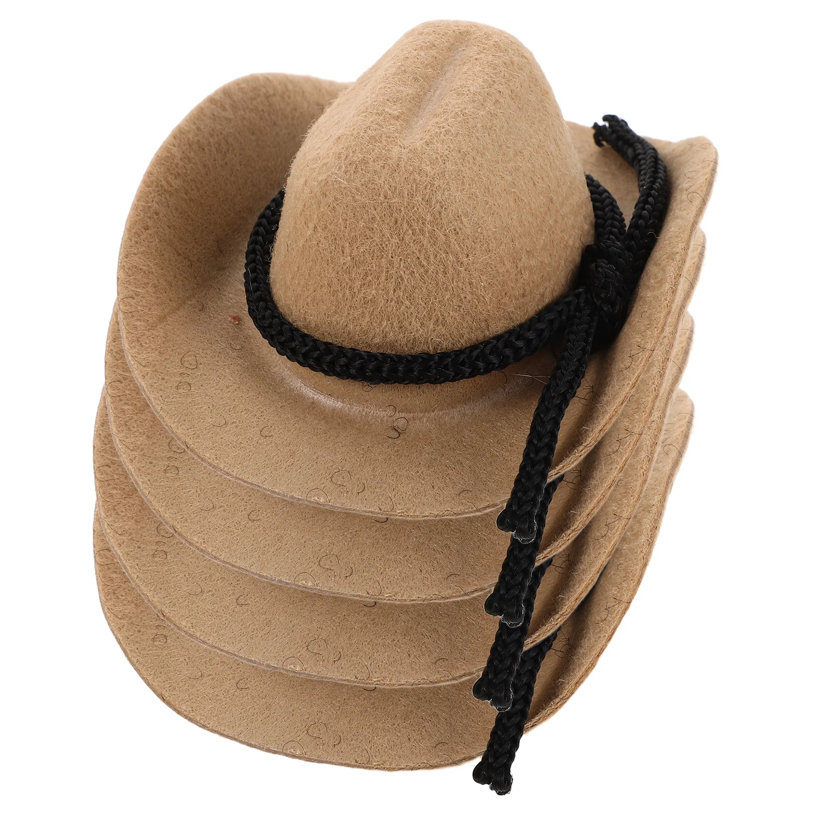 

4Pcs Miniature Cowboy Hats Western Style Mini Cowgirl Hat Decorative Craft Accessory Mini Hats for Party Toy Hat