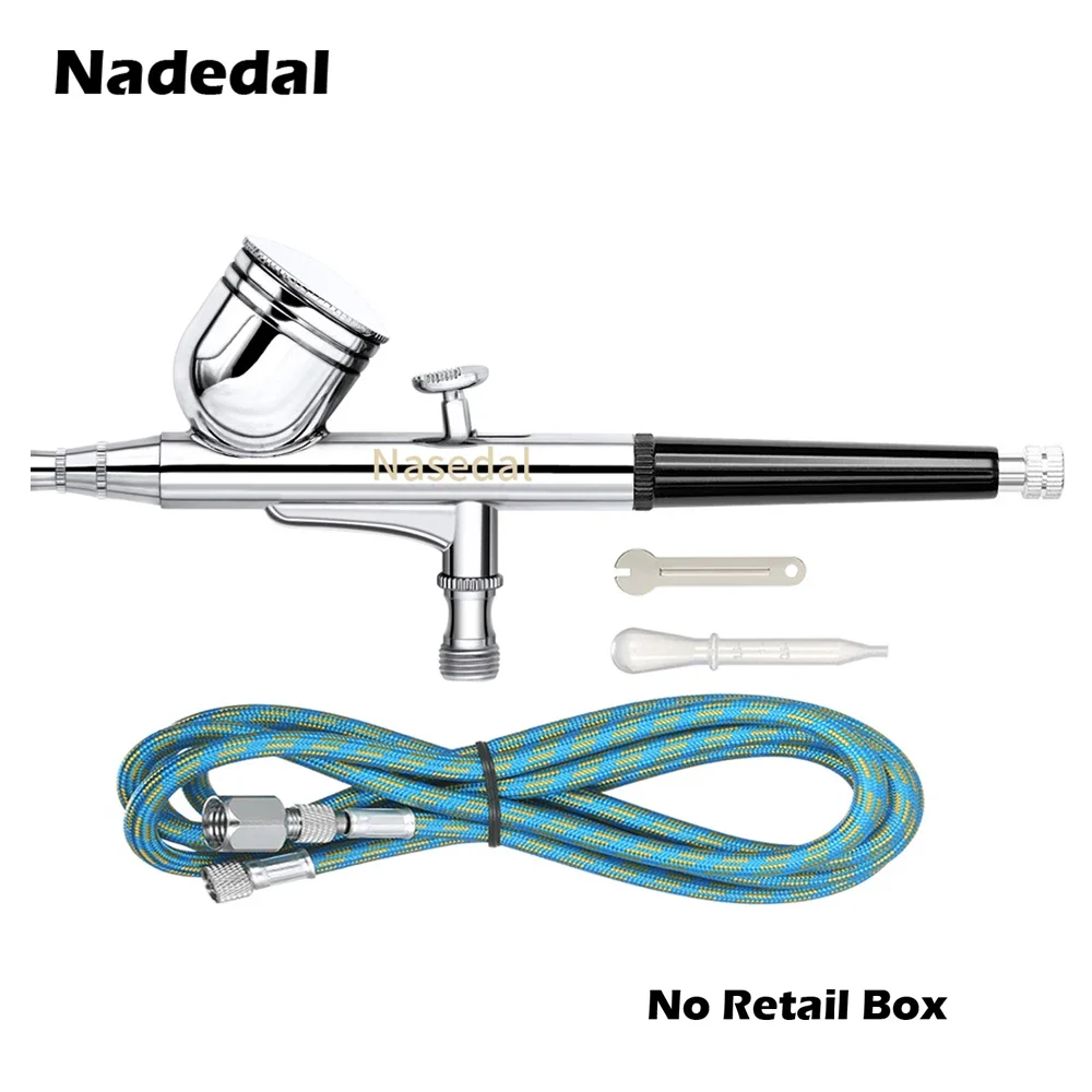 Imagem -04 - Nasedal-dual-action Airbrush Pistola para Nail Art Bolo Modelo Paint Spraying Tool Hobby sem Compressor de ar 0.3 mm 7cc Nt130