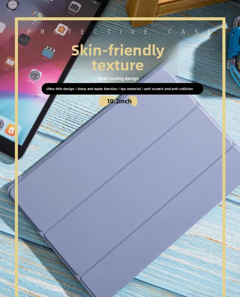 Silikon Tri-Fold Hülle für iPad Mini 7 Pro 11 Air 4 10. Generation mit Auto-Wach-/Schlaf-Funktion Weiche TPU-Hülle – Detail 1