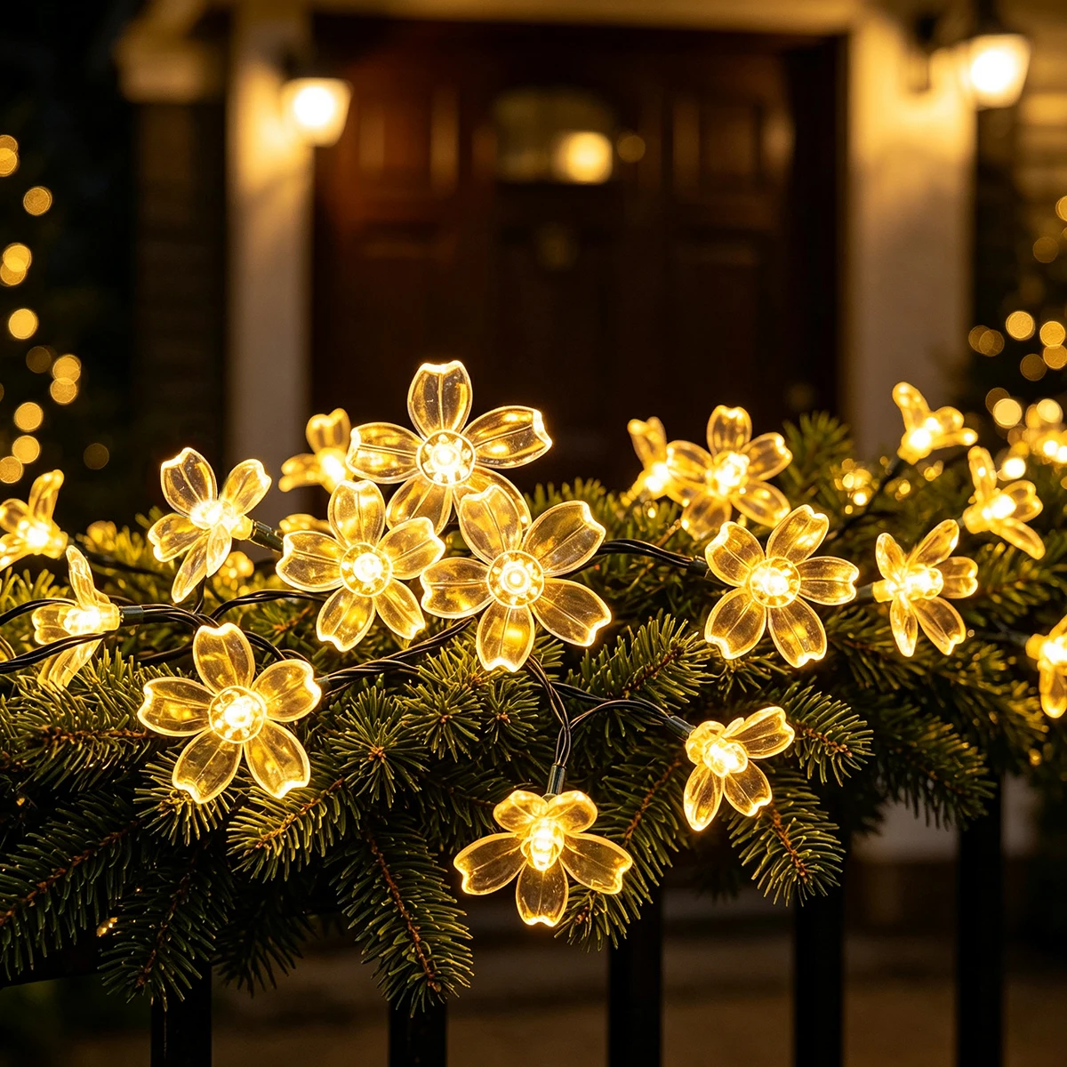 KRABOFF 2 Pcs Detachable Sakura Flower LED String Lights,Floral Fairy Lights for Indoor Autumn Christmas Table Wall Room Decor
