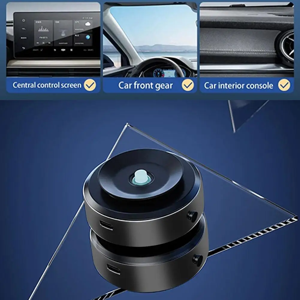 Car Mount Mobile Phone Holder Magnetic Black Technology Universal Adsorption Bracket for iPhone Samsung Vacuum Adsorption Stable view 2