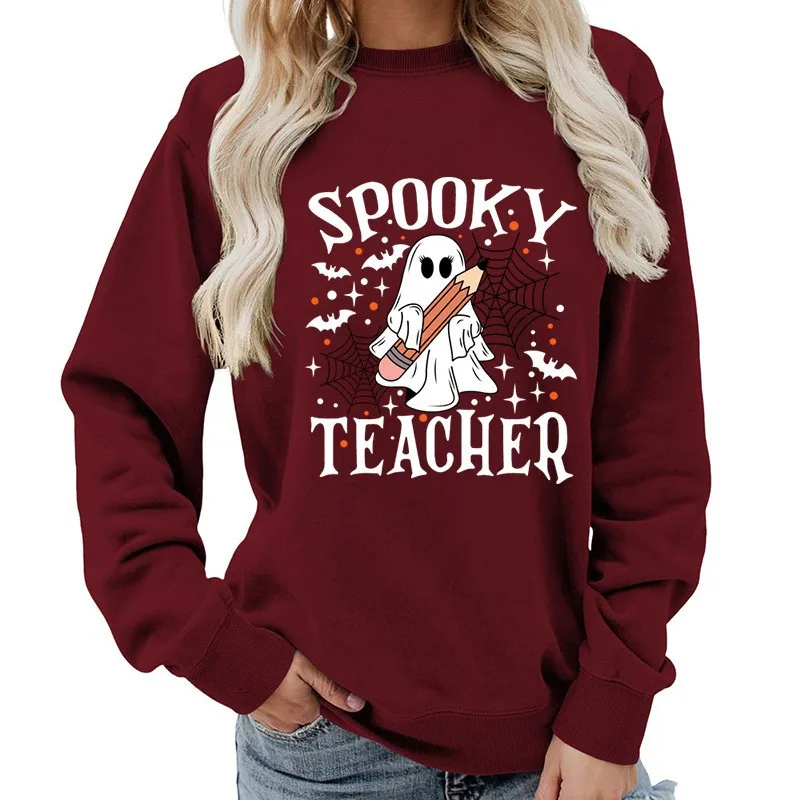 Spooky The R-print col rond femme haut à capuche est décontracté et ample pour l'automne et l'hiver sweats Streetwear femmes