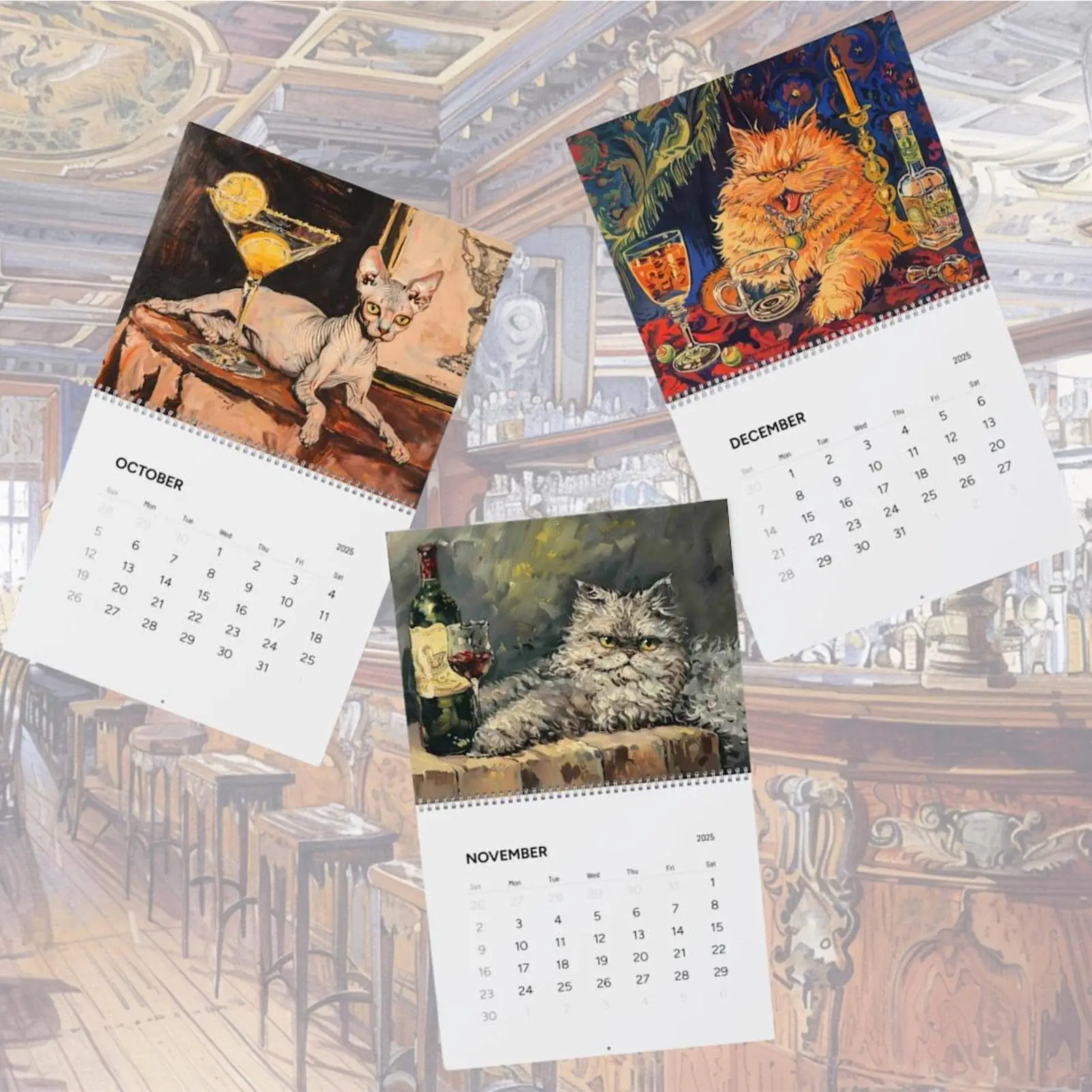 

2026 Cat Calendar 2026 Fun and Cute Drunken Cat Theme Calendar Monthly Holiday Plan Reminder Tool Suitable for Bedroom and Study